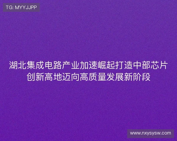 湖北集成电路产业加速崛起打造中部芯片创新高地迈向高质量发展新阶段 湖北集成电路产业加速崛起打造中部芯片创新高地迈向高质量发展新阶段